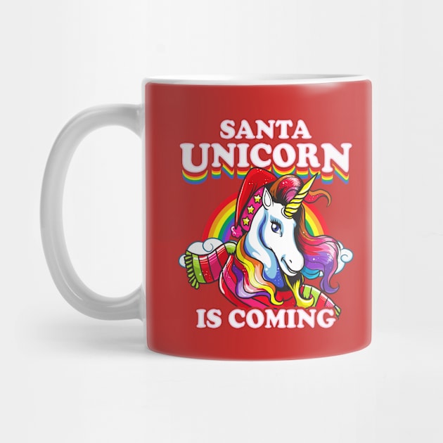 Christmas Santa Unicorn Is Coming by E